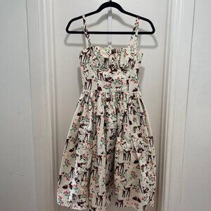Bernie Dexter summer woodland fawn cotton dress size S